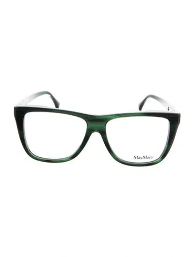 Pre-owned Max Mara Square Eyeglasses In Green
