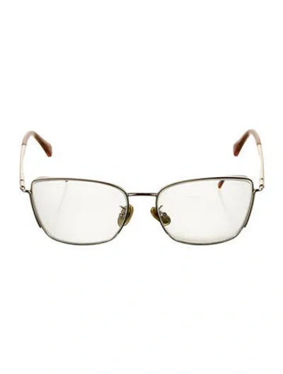 Pre-owned Max Mara Square Eyeglasses In Silver