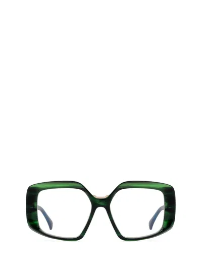 Max Mara Square Frame Glasses In Green