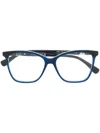Max Mara Brille Mit Eckigem Gestell In Blue