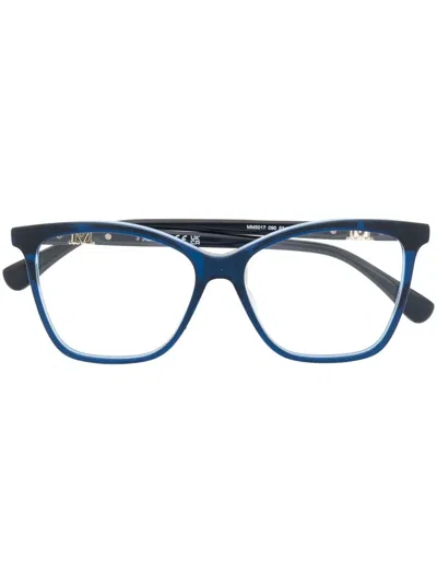 Max Mara Brille Mit Eckigem Gestell In Blue