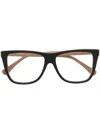 Max Mara Brille Mit Eckigem Gestell In Brown