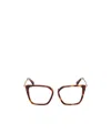 Max Mara Square Frame Glasses In Dark Havana/shiny Pale Gold