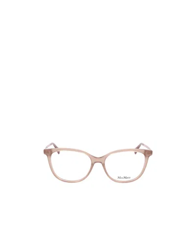 Max Mara Square Frame Glasses In Nude