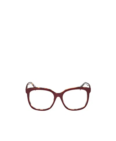 Max Mara Square Frame Glasses In Red