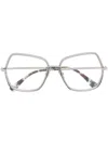 Max Mara Square-frame Glasses In Silver