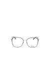 Max Mara Square Frame Glasses In Silver