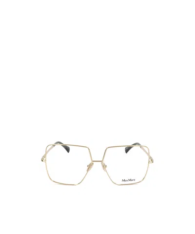 Max Mara Square Frame Glasses In Gold