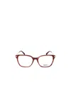Max Mara Square Frame Glasses In Red