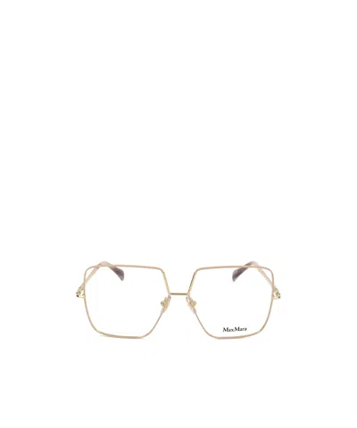 Max Mara Square Frame Glasses In Gold