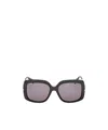 Max Mara Square Frame Sunglasses In Bright Black