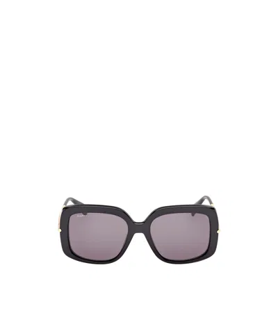 Max Mara Square Frame Sunglasses In Bright Black