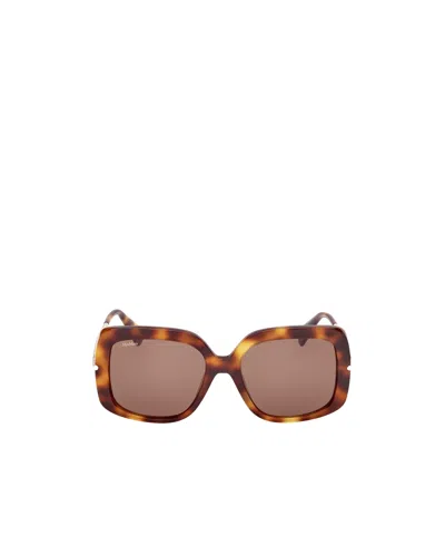 Max Mara Square Frame Sunglasses In Dark Havana  /  Brown