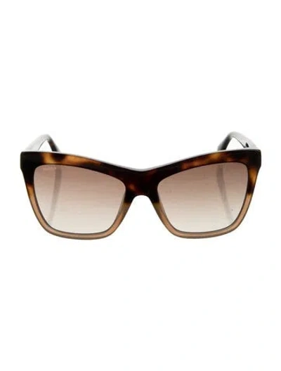 Pre-owned Max Mara Square Gradient Sunglasses In Brown