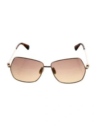 Pre-owned Max Mara Square Gradient Sunglasses In Gold
