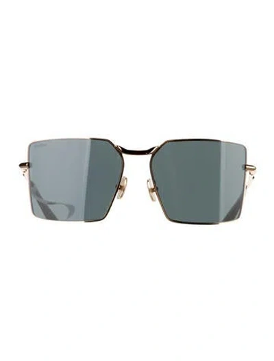 Pre-owned Max Mara Square Gradient Sunglasses In Gold/green