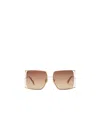 Max Mara Square Metal Sunglasses In Nude