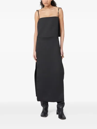 Max Mara Square-neck Maxi Dress In Black