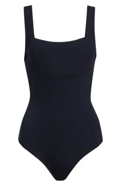 Max Mara Square Neck One-piece Swimsuit In Black