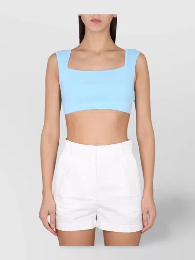 MAX MARA SQUARE NECK SLEEVELESS CROPPED TOP