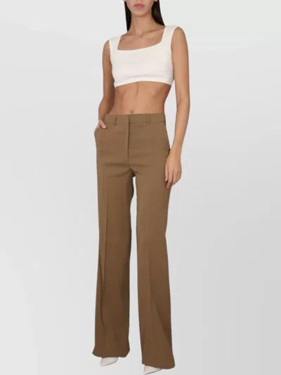 Max Mara Square Neck Sleeveless Cropped Top In White