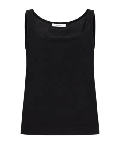 Max Mara Square Neck Vest In Black