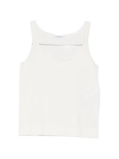 Max Mara Square Neck Vest Top In Neutral