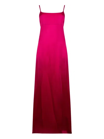Max Mara Square-neckline Bow Maxi Dress In Red