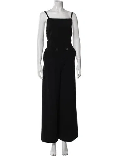 Pre-owned Max Mara Square Neckline Jumpsuit In Black