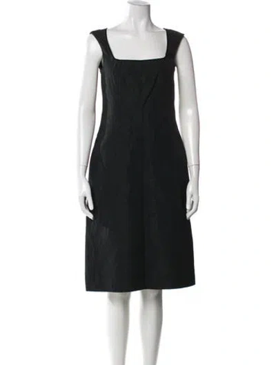 Pre-owned Max Mara Square Neckline Knee-length Dress In Black