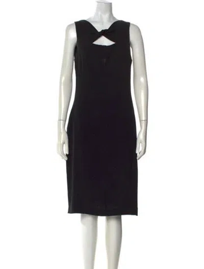 Pre-owned Max Mara Square Neckline Knee-length Dress In Black