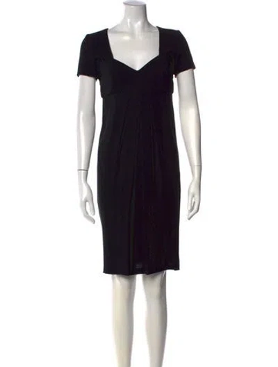 Pre-owned Max Mara Square Neckline Knee-length Dress In Black
