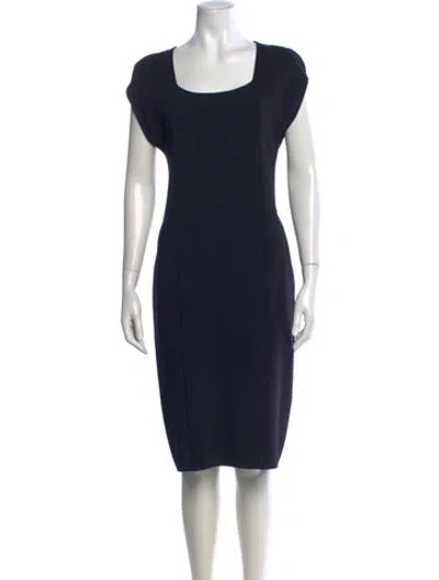 Pre-owned Max Mara Square Neckline Knee-length Dress In Blue