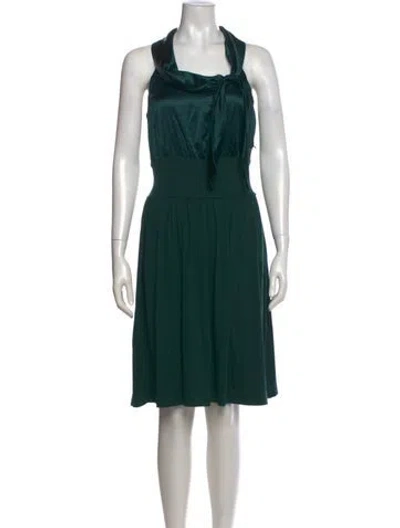 Pre-owned Max Mara Square Neckline Knee-length Dress In Green