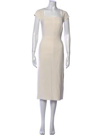 Pre-owned Max Mara Square Neckline Knee-length Dress In Neutral