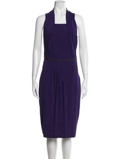 Pre-owned Max Mara Square Neckline Knee-length Dress In Purple
