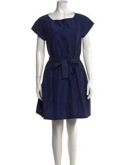 Pre-owned Max Mara Square Neckline Knee-length Dress W/ Tags In Blue