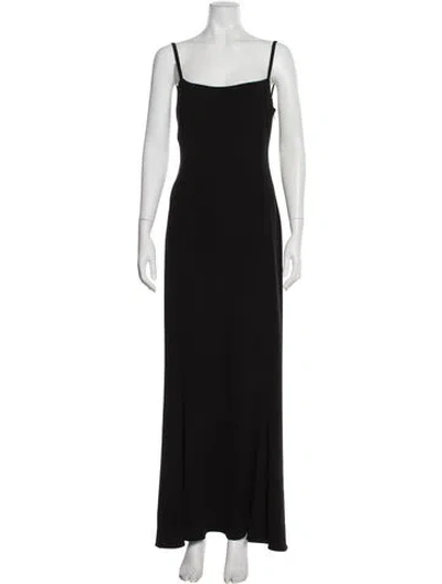 Pre-owned Max Mara Square Neckline Long Dress In Black