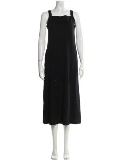 Pre-owned Max Mara Square Neckline Long Dress In Black
