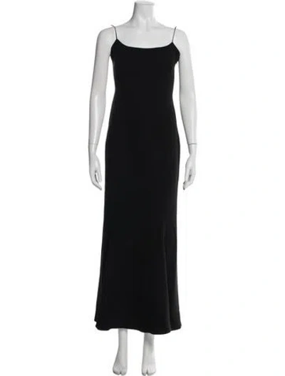 Pre-owned Max Mara Square Neckline Long Dress In Black