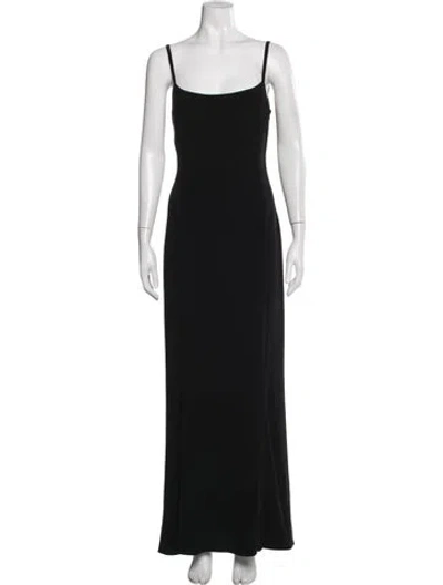 Pre-owned Max Mara Square Neckline Long Dress In Black