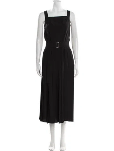 Pre-owned Max Mara Square Neckline Long Dress W/ Tags In Blue