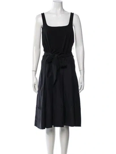 Pre-owned Max Mara Square Neckline Midi Length Dress In Blue
