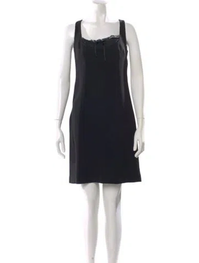 Pre-owned Max Mara Square Neckline Mini Dress In Black