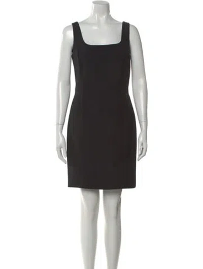 Pre-owned Max Mara Square Neckline Mini Dress In Black