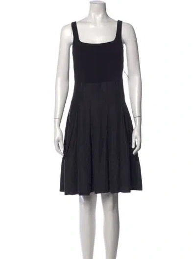 Pre-owned Max Mara Square Neckline Mini Dress In Black