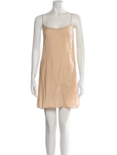 Pre-owned Max Mara Square Neckline Mini Dress In Neutral