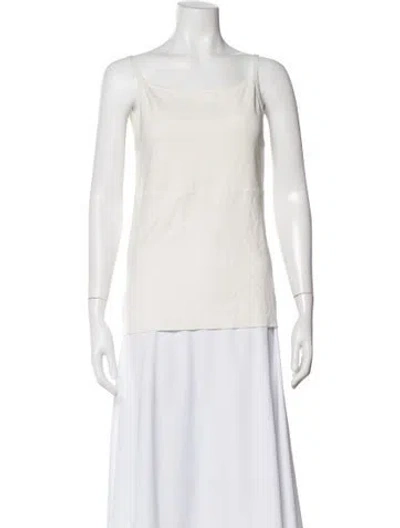 Pre-owned Max Mara Square Neckline Sleeveless Top In Neutral
