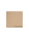 Max Mara Square Ring With Logo In Gold