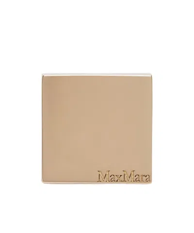 Max Mara Square Ring With Logo In Gold